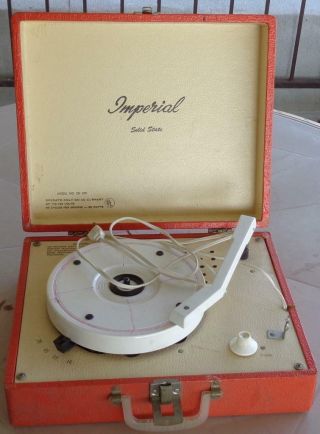 Vintage Imperial Solid - State Portable Record Player Model Number E.  D.  100 -