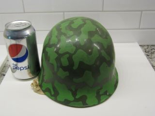 Vintage 70’s Toy Green Plastic Camoflage Army Wwii Hat Kids Life Size - Costume
