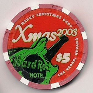 2003 Xmas Hard Rock Hotel,  Las Vegas Casino Chip Ltd Ed Peace Dove 2003