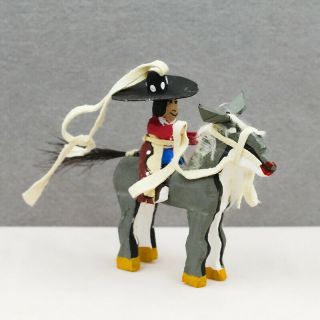 Navajo Folk Art - Cowboy Riding Horse Ornament By Delbert Buck - Native American