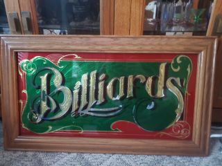 Billiard Mirrored Sign,  Vintage,  Very Cool