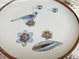 Vintage Signed Ken Edwards El Palomar Mexico Pottery 10 " Dinner Plate Blue Bird