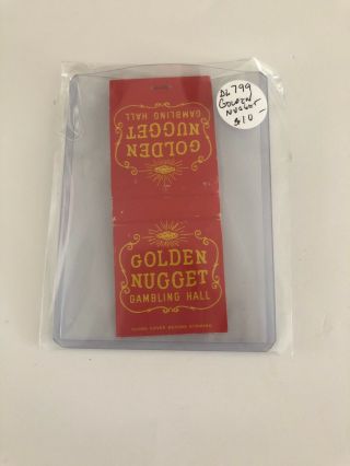 Vintage Las Vegas Matchbook Golden Nugget Gambling Hall Display Feature Unstruck