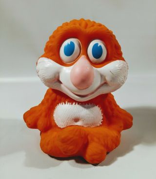 Vintage 1978 Gabriel Cbs Rubber Squeaky Toy My Pet Monster Orange