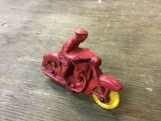 Vintage 1950’s Auburn Rubber Red Toy Motorcycle