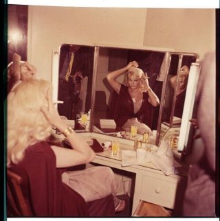 Anita Ekberg Rare Vintage Candid Photo Dressing Room 2 1/4 Transparency