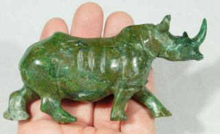 A Larger Rhinoceros Or Rhino Verdite Carving From The Congo 168gr