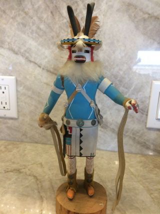 12 " Native American Navajo Made Antelope Kachina Doll,  Signed D.  Livingston