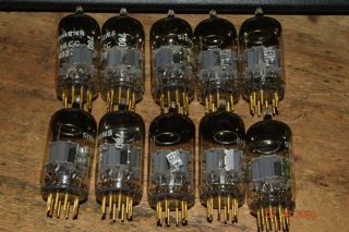 1 Vintage Siemens 6922/e88cc O - Getter Gold Pin Vacuum Tube Germany Test Great
