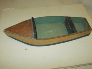 Vintage Hand Made Wood Toy Speedboat 1940 