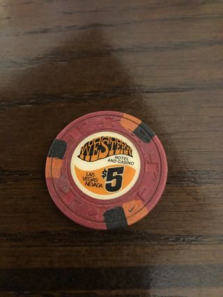 $5 Western Hotel & Casino Chip Las Vegas Nevada 1st Edition