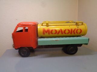 Vintage Russian Made Tinplate Tanker Truck Made In Ussr Very Rare Item Very Good