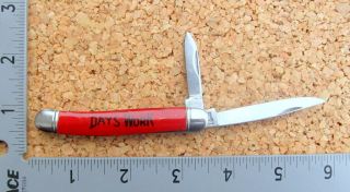 Days Work Folding Pocket Knife 2 Blades Crown Imperial 3 1/4 