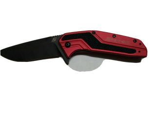 Snap On Kershaw Red Aluminum Handle With Black Blade Knife.  Made In Usa.