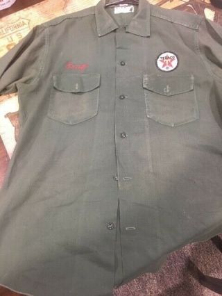 Vintage Texaco Gas Station Attendant Uniform Shirt - Long Sleeve