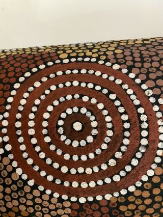 Rare Vintage Old Australian Aboriginal Indigenous Coolamon Hand - Painted Dot Art 3