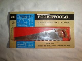 Marx Pocketools Hand Saw Pocket Tools Vintage Miniature Toy Tool In Package