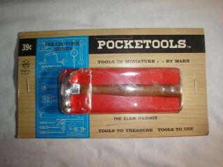 Marx Pocketools Claw Hammer Pocket Tools Vintage Miniature Toy Tool In Package