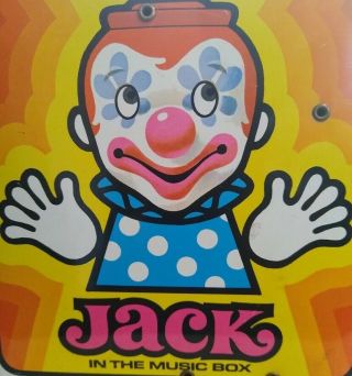 Mattel Jack In The Music Box 1971 Tin Vintage Toy - Colorful