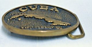 Vintage Rare Solid Brass Belt Buckle with Cuba - 1978 BTS Marked 2