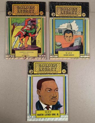 Three Orig Golden Legacy Comic Histories Black Americans: Mlk,  Attucks,  Banneker