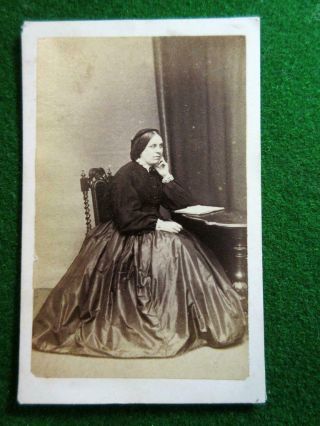 Smart Irish Lady In Large Crinoline Dress,  Victorian Fashion Cdv Lawrence Dublin