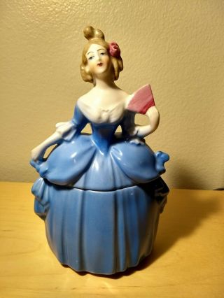 Vintage Madame Pompadour Dresser Doll - Blue - Erphila Germany Us Zone