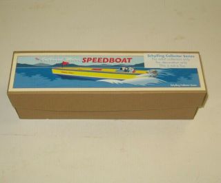 Vintage Schylling Collector Series " Blue Skies " Tin Wind - Up Outboard Motorboat