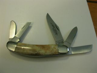 Parker Cut.  Co.  5 Blade Sowbelly Pocket Knife Smooth Bone Handles Made In Japan