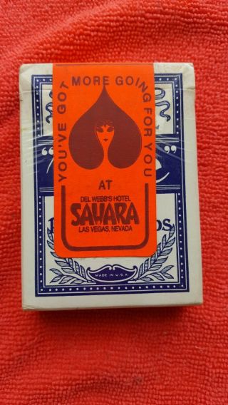 2 Vintae Hotel Sahara Las Vegas Casino Bee Playing Card Blue