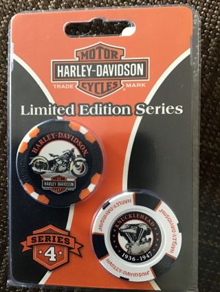 Harley - Davidson Limited Edition Poker Chips Collectors Series 4 Pack 6704