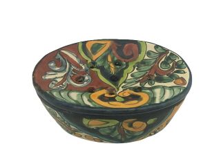 Talavera Mexican Ceramic Pottery Soap Dish with Removable Draining Lid Top 2