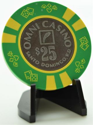 Omni Casino $25 Chip Santo Domingo Dominican Republic Diecar Coin Inlay