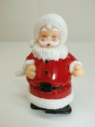 Vintage Wind Up Christmas Santa Walking Figurine