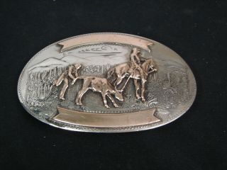 Vintage Comstock German Silver Roping ? Rodeo Belt Buckle