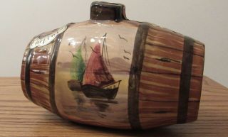 Vintage Hand Painted Ceramic Corfinio Liquor Decanter Rustic Sailboat Italy