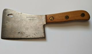 Vintage Briddell Meat Cleaver No.  860 6” Inch Blade Butcher Knife Usa Made Euc