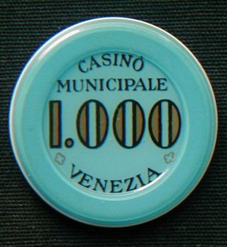 Old Rare Chip 1000 Lire Italy Venezia Casino Municipale