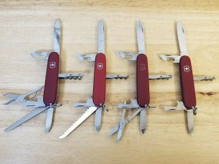 Victorinox Huntsman,  Camper,  Climber & Spartan 91mm Swiss Army Knives - Matte Red