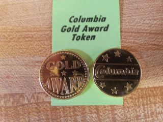 Columbia Gold Award Token For Antique Slot Machine Gold Award Token