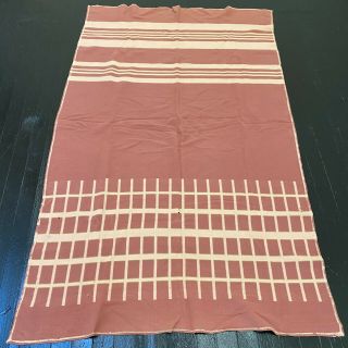 Vintage 1940s Beacon Style Wool Blanket Queen Size 52 " X 89 "