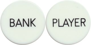 Set Of Player And Bank Buttons 2 Buttons For Baccarat Casino Game