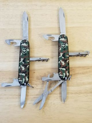 Victorinox Camouflage Climber And Spartan 91mm Swiss Army Knives