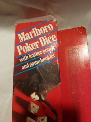 Marlboro Poker Dice Set in Leather Pouch w/ Game Booklet,  Vintage 2