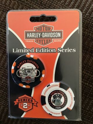 Harley - Davidson Limited Edition Poker Chips 1909 Collectors Series 2 Pack 6702