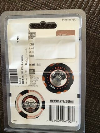 Harley - Davidson Limited Edition Poker Chips 1909 Collectors Series 2 Pack 6702 2