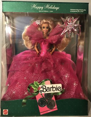 Vintage 1990 Happy Holiday Collectible Barbie Special Edition