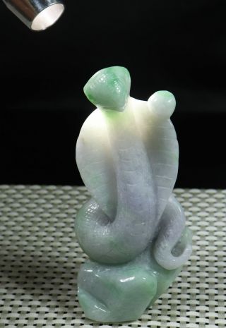 Cert ' d Green 100 Natural A JADE jadeite SMALL Statue snake 蛇 992136 2