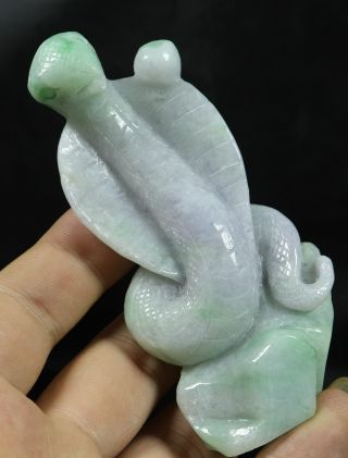 Cert ' d Green 100 Natural A JADE jadeite SMALL Statue snake 蛇 992136 3