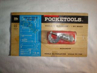 Marx Pocketools Micrometer Pocket Tools Vintage Miniature Toy Tool In Package